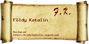 Földy Katalin névjegykártya